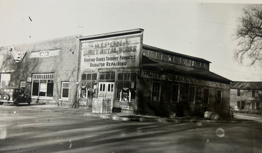 Ripon Sheet Metal Works on the corner of Scott and Blackburn Streets